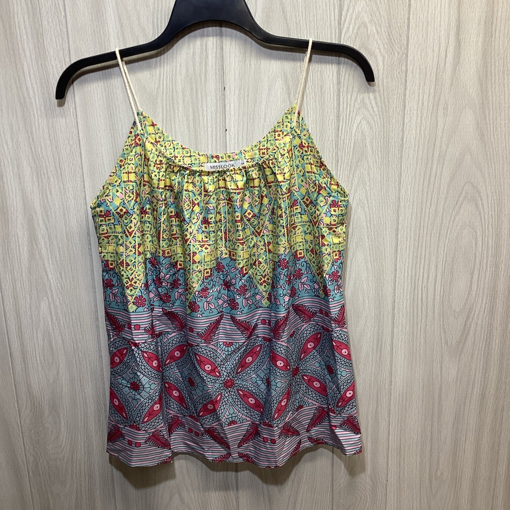 MISSLOOK Women's‎ (Size S) Sleeveless  Round Neck Tank Top Lightweight Geometric